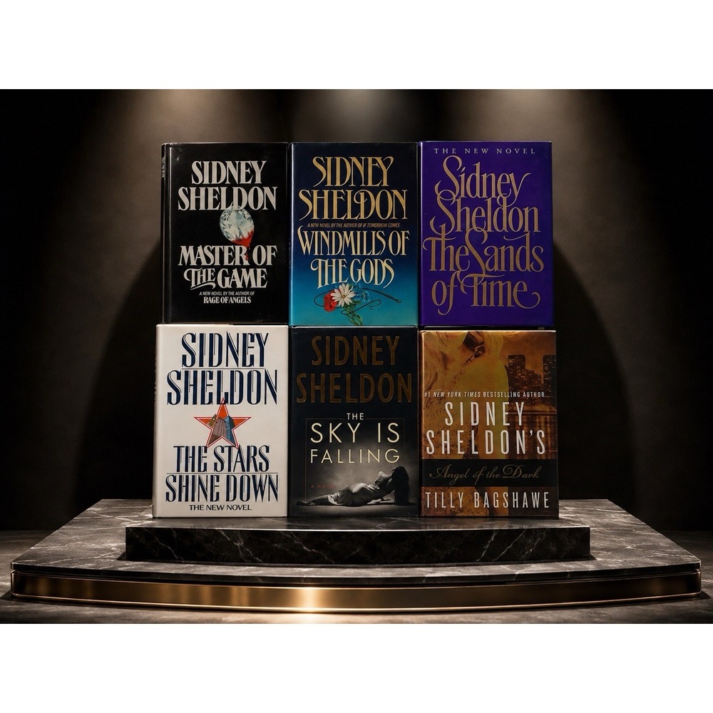 Sidney Sheldon Hardcover Book Lot 6 Thriller Novels Master Game Sands Time